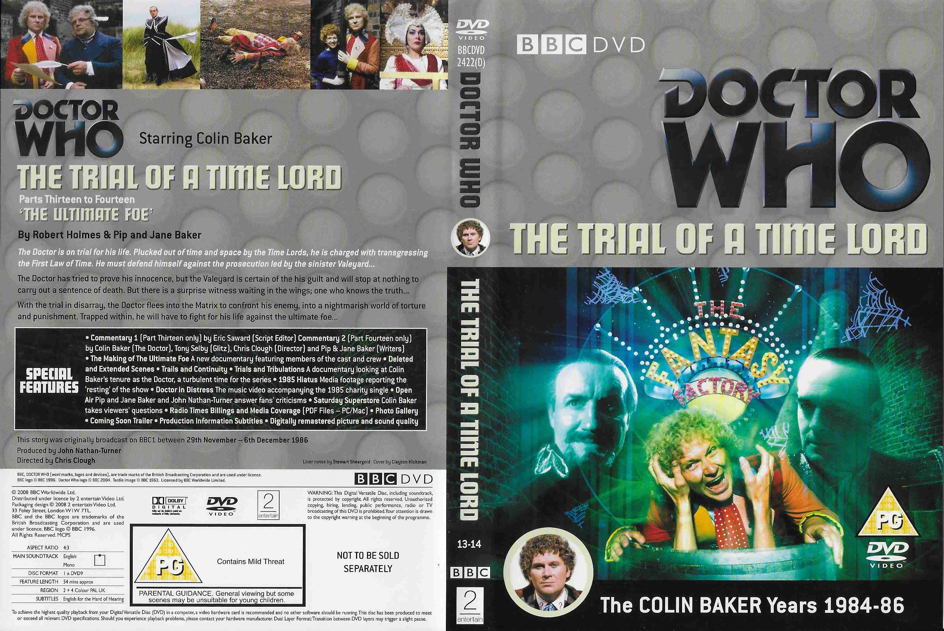 Picture of BBCDVD 2422D Doctor Who - The trial of a Time Lord - Parts 13-14 - The Ultimate Foe by artist Robert Holmes / Pip and Jane Baker from the BBC records and Tapes library